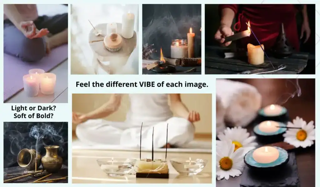 Holistic Brand Design Yoga Images with candles and incense.